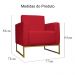 Poltrona Decorativa Leticia Slim Com Base de Metal Suede Vermelho - DS Estofados
