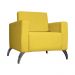 Poltrona Decorativa Leticia Slim Pés Alumínio Suede Amarelo - DS Estofados