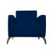 Poltrona Decorativa Leticia Slim Pés Alumínio Suede Azul Marinho - DS Estofados
