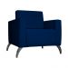 Poltrona Decorativa Leticia Slim Pés Alumínio Suede Azul Marinho - DS Estofados