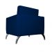 Poltrona Decorativa Leticia Slim Pés Alumínio Suede Azul Marinho - DS Estofados