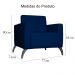 Poltrona Decorativa Leticia Slim Pés Alumínio Suede Azul Marinho - DS Estofados