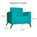 Poltrona Decorativa Leticia Slim Pés Alumínio Suede Azul Turquesa - DS Estofados