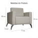 Poltrona Decorativa Leticia Slim Pés Alumínio Suede Bege - DS Estofados