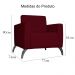 Poltrona Decorativa Leticia Slim Pés Alumínio Suede Bordô - DS Estofados