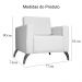 Poltrona Decorativa Leticia Slim Pés Alumínio Suede Branco - DS Estofados