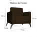 Poltrona Decorativa Leticia Slim Pés Alumínio Suede Marrom - DS Estofados