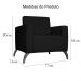 Poltrona Decorativa Leticia Slim Pés Alumínio Suede Preto - DS Estofados