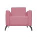 Poltrona Decorativa Leticia Slim Pés Alumínio Suede Rosa - DS Estofados