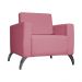 Poltrona Decorativa Leticia Slim Pés Alumínio Suede Rosa - DS Estofados