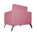 Poltrona Decorativa Leticia Slim Pés Alumínio Suede Rosa - DS Estofados