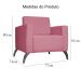 Poltrona Decorativa Leticia Slim Pés Alumínio Suede Rosa - DS Estofados