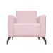 Poltrona Decorativa Leticia Slim Pés Alumínio Suede Rosa Bebê - DS Estofados