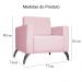Poltrona Decorativa Leticia Slim Pés Alumínio Suede Rosa Bebê - DS Estofados