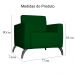 Poltrona Decorativa Leticia Slim Pés Alumínio Suede Verde - DS Estofados