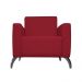 Poltrona Decorativa Leticia Slim Pés Alumínio Suede Vermelho - DS Estofados