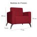 Poltrona Decorativa Leticia Slim Pés Alumínio Suede Vermelho - DS Estofados