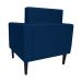 Poltrona Decorativa Leticia Slim Pés Trapézio Suede Azul Marinho - DS Estofados