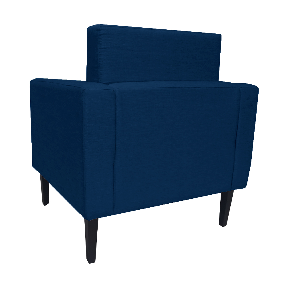 Poltrona Decorativa Leticia Slim Pés Trapézio Suede Azul Marinho - DS Estofados