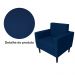 Poltrona Decorativa Leticia Slim Pés Trapézio Suede Azul Marinho - DS Estofados