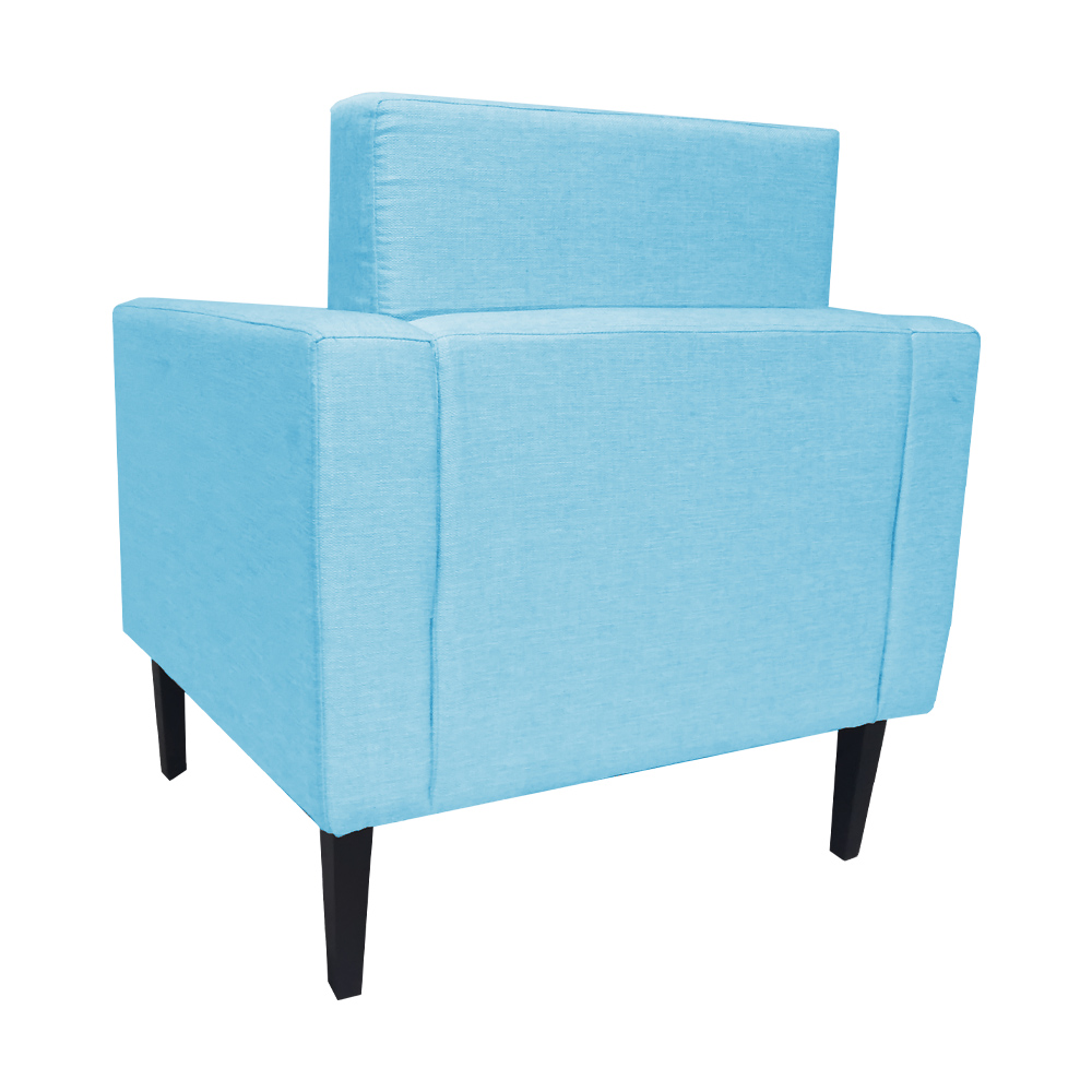 Poltrona Decorativa Leticia Slim Pés Trapézio Suede Azul Turquesa - DS Estofados