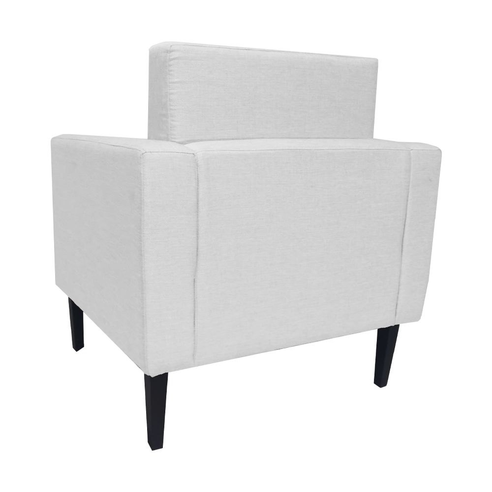 Poltrona Decorativa Leticia Slim Pés Trapézio Suede Branco - DS Estofados