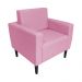 Poltrona Decorativa Leticia Slim Pés Trapézio Suede Rosa - DS Estofados