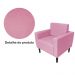 Poltrona Decorativa Leticia Slim Pés Trapézio Suede Rosa - DS Estofados