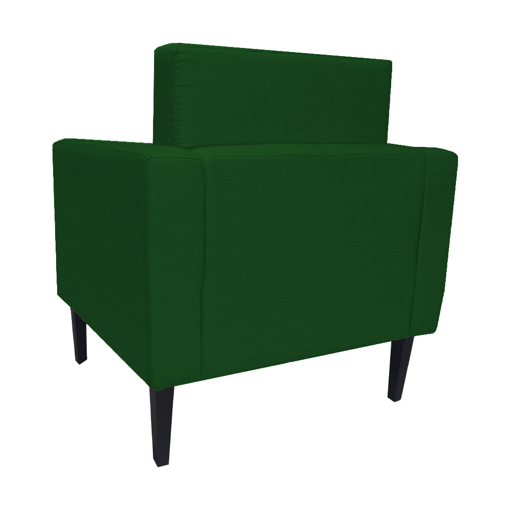 Poltrona Decorativa Leticia Slim Pés Trapézio Suede Verde - DS Estofados