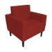 Poltrona Decorativa Leticia Slim Pés Trapézio Suede Vermelho - DS Estofados
