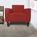 Poltrona Decorativa Leticia Slim Pés Trapézio Suede Vermelho - DS Estofados