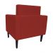 Poltrona Decorativa Leticia Slim Pés Trapézio Suede Vermelho - DS Estofados