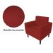 Poltrona Decorativa Leticia Slim Pés Trapézio Suede Vermelho - DS Estofados