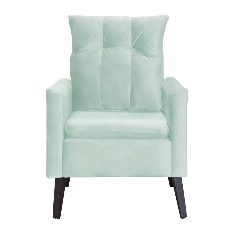 Poltrona Decorativa Ligia Luxo Veludo Acqua - DS Estofados