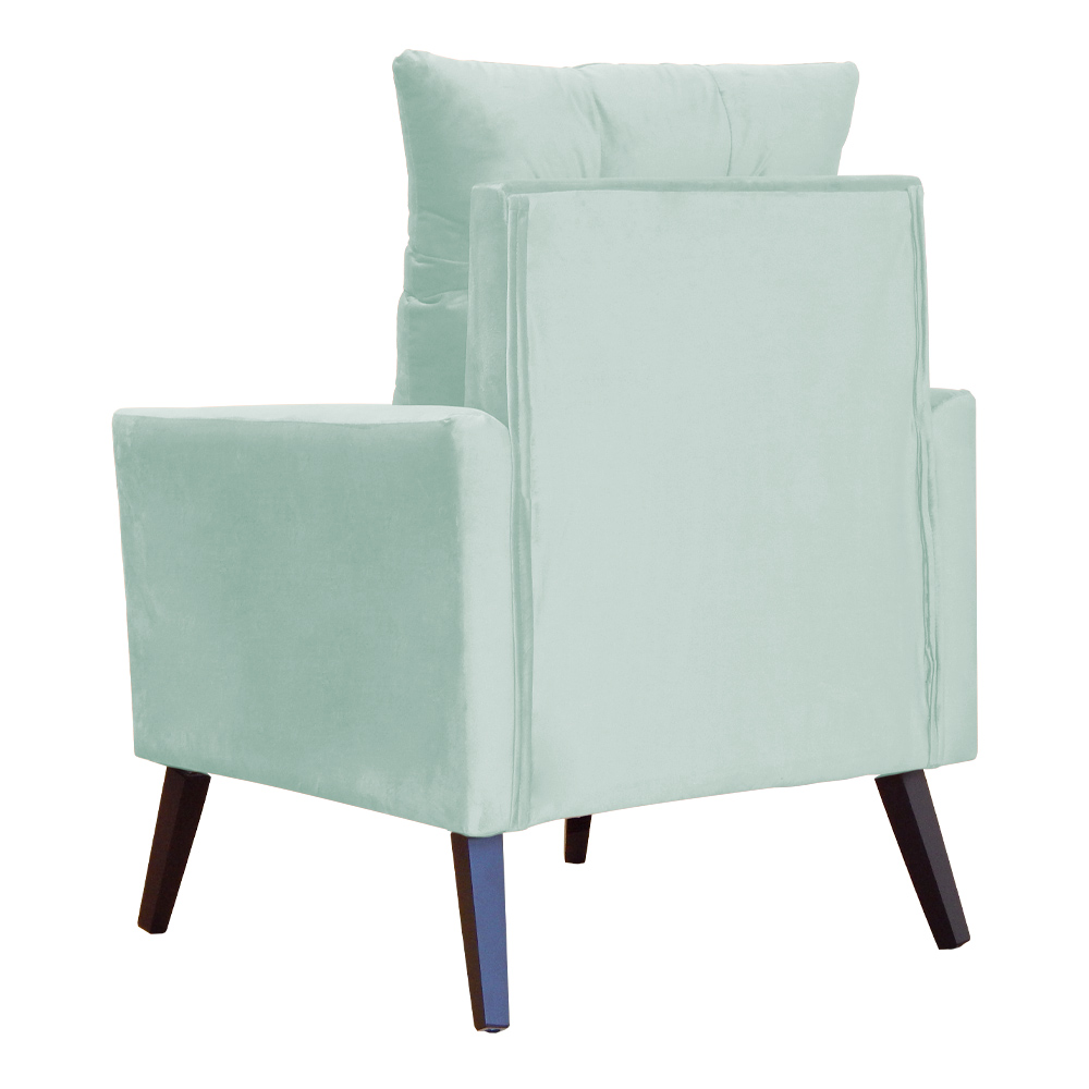 Poltrona Decorativa Ligia Luxo Veludo Acqua - DS Estofados