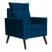 Poltrona Decorativa Ligia Luxo Veludo Azul Marinho - DS Estofados