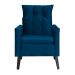 Poltrona Decorativa Ligia Luxo Veludo Azul Marinho - DS Estofados