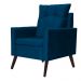 Poltrona Decorativa Ligia Luxo Veludo Azul Marinho - DS Estofados