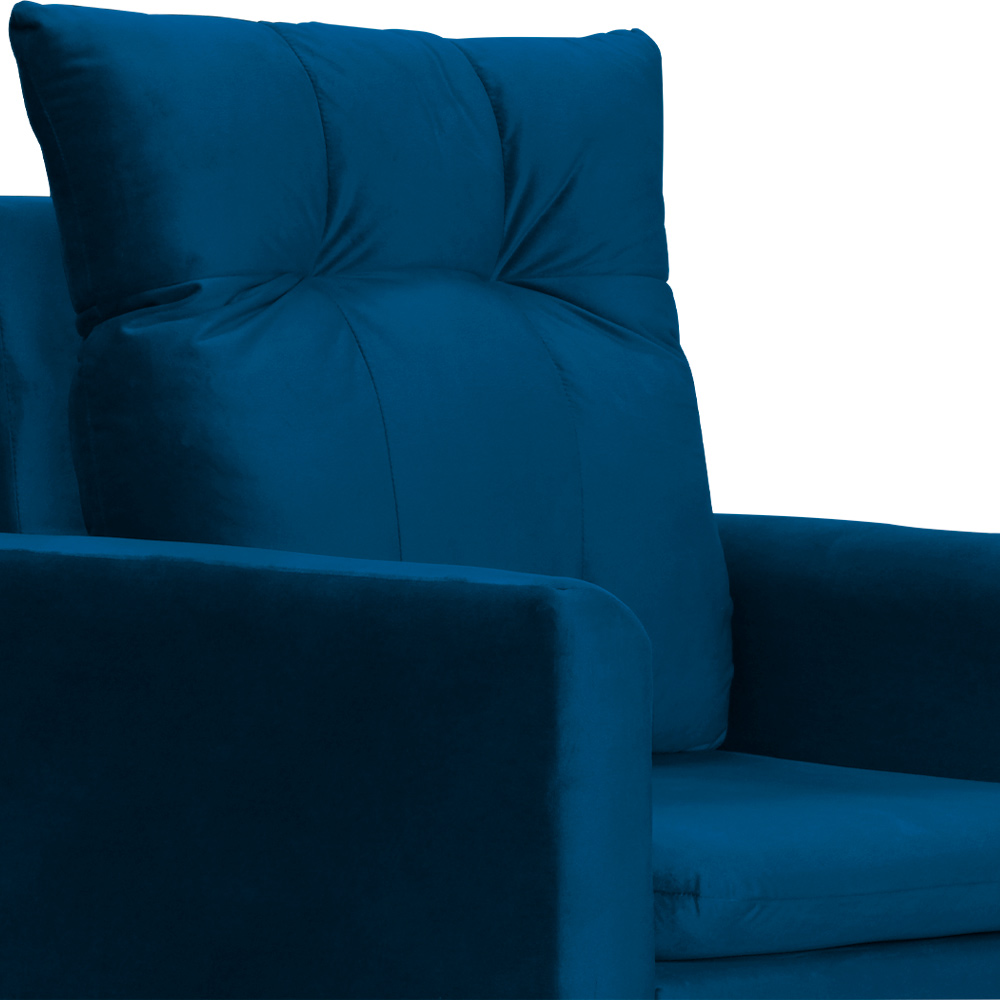 Poltrona Decorativa Ligia Luxo Veludo Azul Marinho - DS Estofados