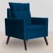 Poltrona Decorativa Ligia Luxo Veludo Azul Marinho - DS Estofados