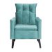 Poltrona Decorativa Ligia Luxo Veludo Azul Turquesa - DS Estofados