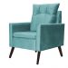 Poltrona Decorativa Ligia Luxo Veludo Azul Turquesa - DS Estofados