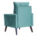 Poltrona Decorativa Ligia Luxo Veludo Azul Turquesa - DS Estofados