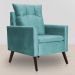 Poltrona Decorativa Ligia Luxo Veludo Azul Turquesa - DS Estofados