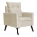 Poltrona Decorativa Ligia Luxo Veludo Bege - DS Estofados