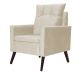 Poltrona Decorativa Ligia Luxo Veludo Bege - DS Estofados