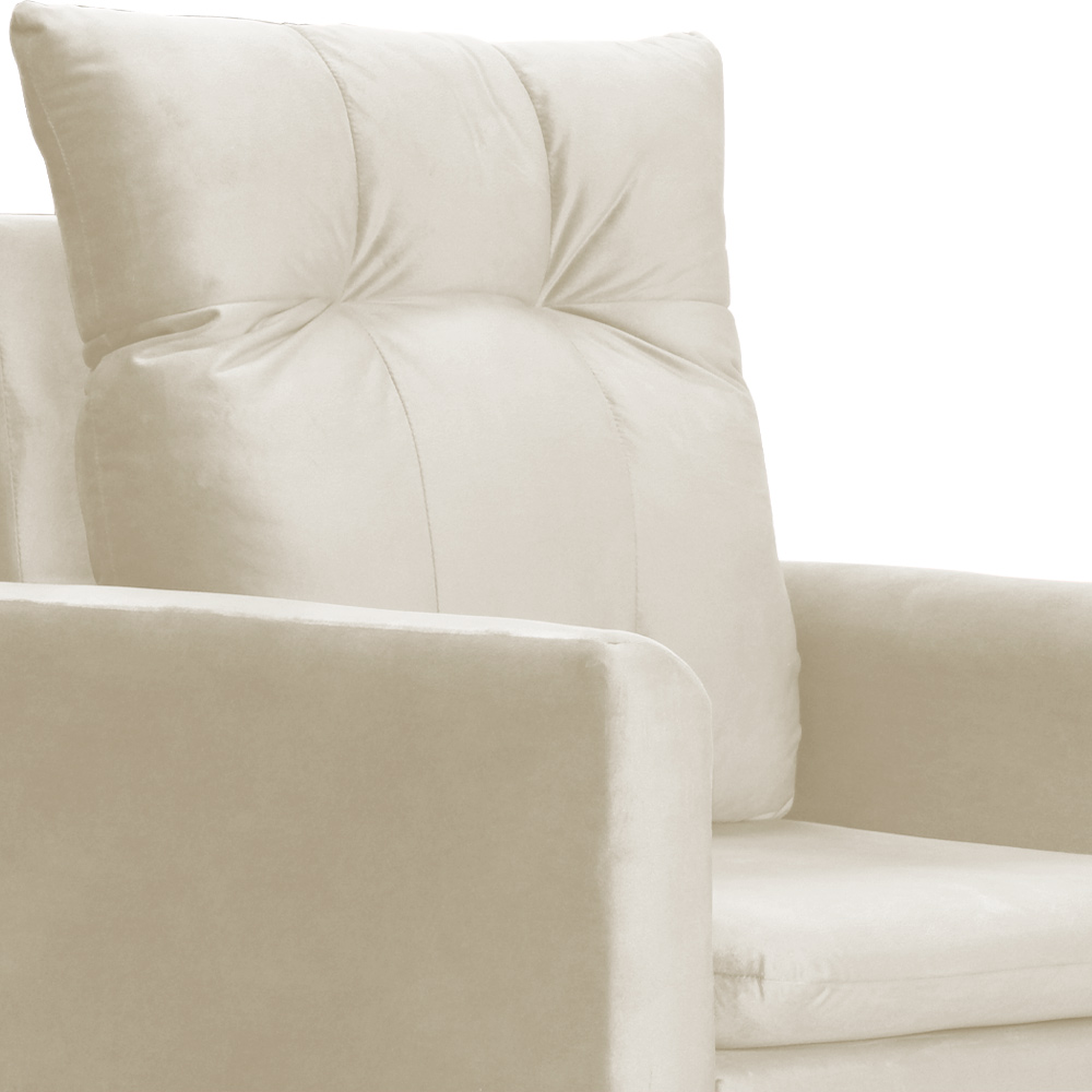 Poltrona Decorativa Ligia Luxo Veludo Bege - DS Estofados