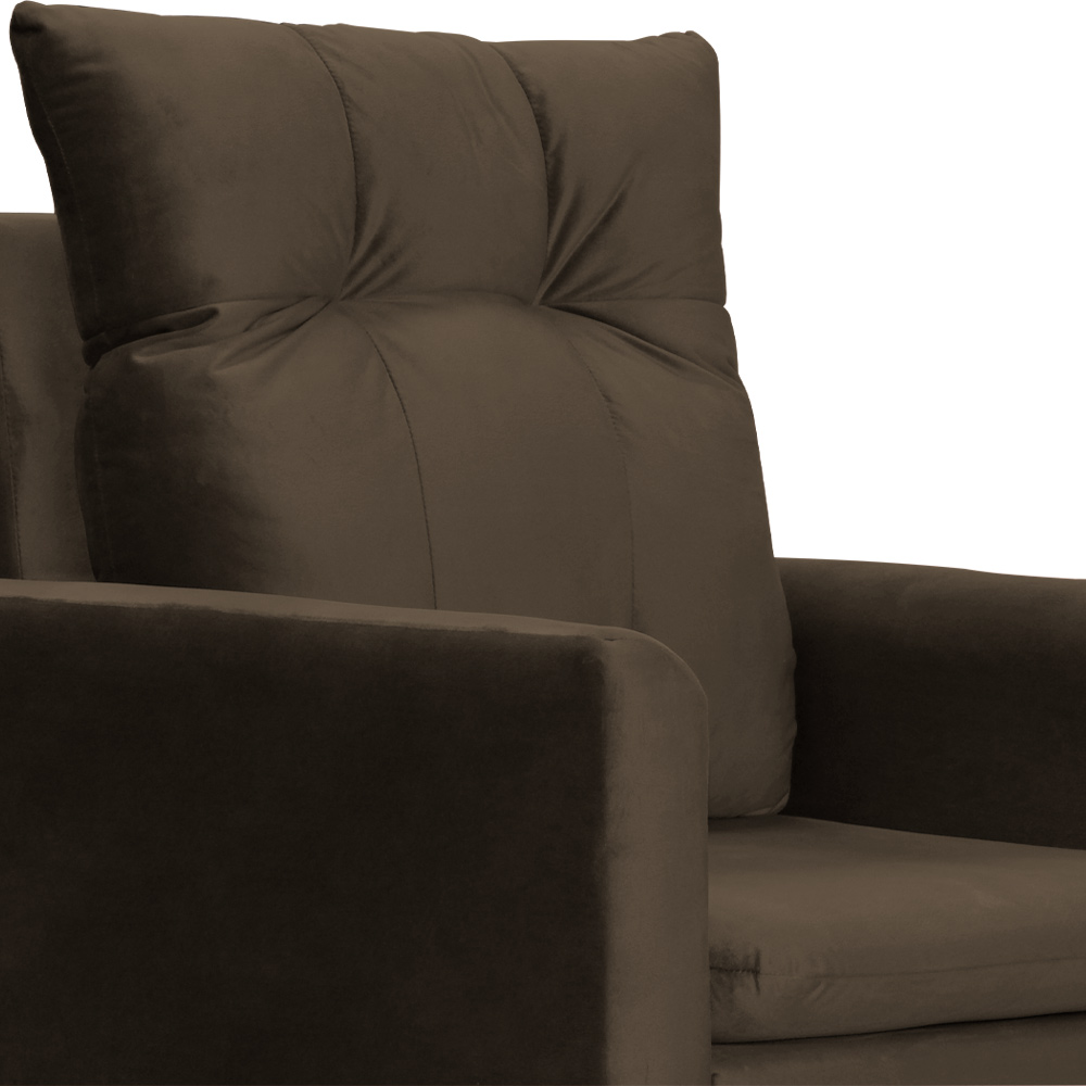 Poltrona Decorativa Ligia Luxo Veludo Marrom - DS Estofados