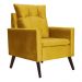 Poltrona Decorativa Ligia Luxo Veludo Mostarda - DS Estofados