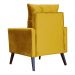 Poltrona Decorativa Ligia Luxo Veludo Mostarda - DS Estofados